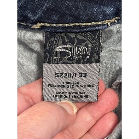 Silver Jeans Co.  WOMEN'S Tuesday Mid-Rise Bootcut Denim Jeans SZ 20/L33 WORN-IN - Picture 3 of 16